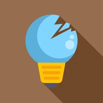 Broken light bulb icon symbolizing idea failure Stockillustratie