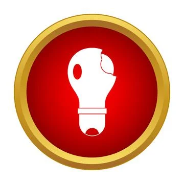 Broken light bulb icon symbolizing idea problem failure Stock Illustration