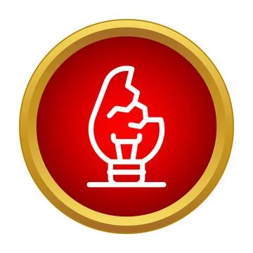 Broken light bulb icon symbolizing failure and problem Stock Illustration