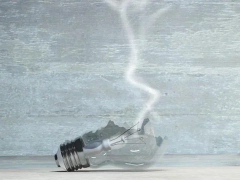 Broken light bulb Stock Illustration
