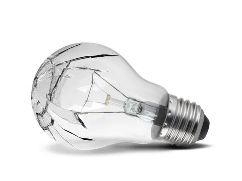 Broken light bulb isolated on white background Stock Illustration