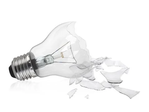 Broken light bulb isolated on white background Stock Illustration