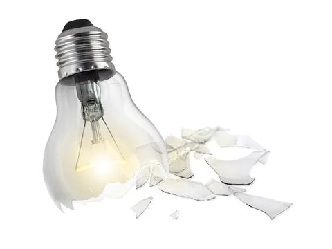 Broken light bulb isolated on white background Stockillustratie