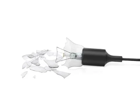 Broken light bulb isolated on white background Stock Illustration