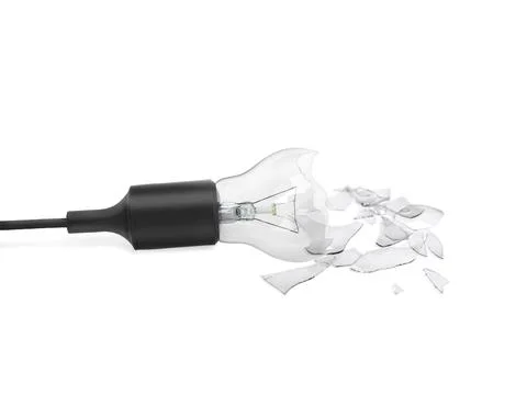 Broken light bulb isolated on white background Stock Illustration