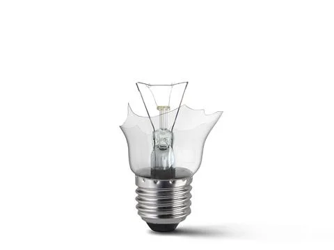 Broken light bulb isolated on white background Stock Illustration