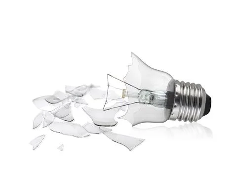 Broken light bulb isolated on white background Stockillustratie
