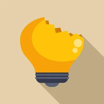 Broken light bulb representing failed idea or creativity Stock Illustration