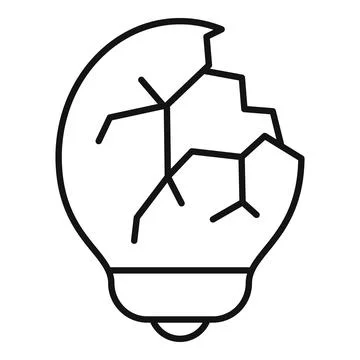 Broken light bulb representing failed idea or problem Stock Illustration