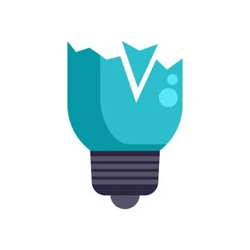 Broken light bulb representing a failed idea concept Stock Illustration