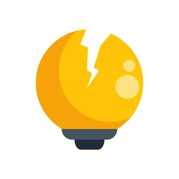 Broken light bulb representing failed idea or problem Illustrazione stock