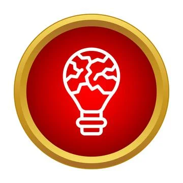 Broken light bulb representing failed idea and creativity loss Stock Illustration
