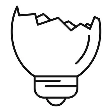 Broken light bulb representing idea failure and problem Illustrazione stock