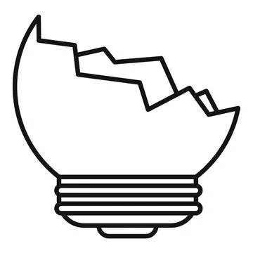 Broken light bulb representing idea failure and problem 库存插图