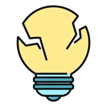 Broken light bulb representing idea failure and crisis イラスト素材