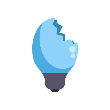 Broken light bulb representing lost ideas and creative block Stock Illustration