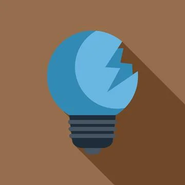 Broken light bulb showing lack of idea and creativity Illustrazione stock
