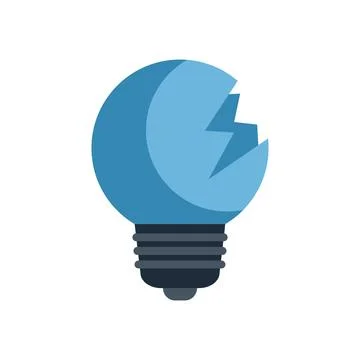 Broken light bulb showing lack of idea and creativity Stock Illustration
