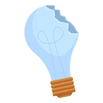 Broken light bulb symbolizing lack of ideas and creativity Stock Illustration