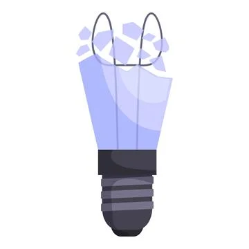 Broken light bulb symbolizing lack of ideas and creativity Stock Illustration