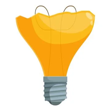 Broken light bulb symbolizing lack of ideas and creativity Stock Illustration
