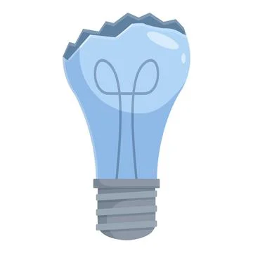 Broken light bulb symbolizing lack of ideas and creativity Stockillustratie