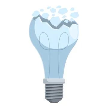 Broken light bulb symbolizing lack of ideas and creativity イラスト素材