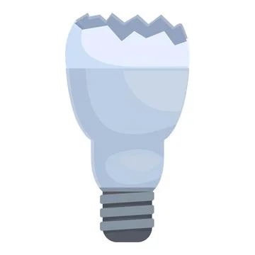 Broken light bulb symbolizing lack of ideas and creativity Stock Illustration