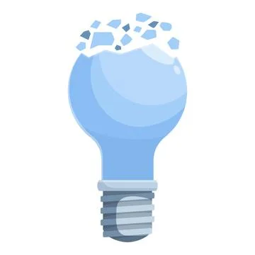 Broken light bulb symbolizing lack of ideas and creativity Stockillustratie