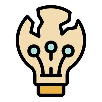 Broken light bulb symbolizing lack of ideas and creativity Stock Illustration