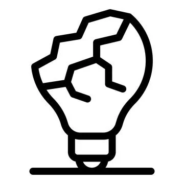 Broken light bulb symbolizing lack of ideas and creativity Stock Illustration