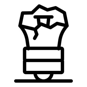 Broken light bulb symbolizing lack of ideas and creativity 스톡 일러스트