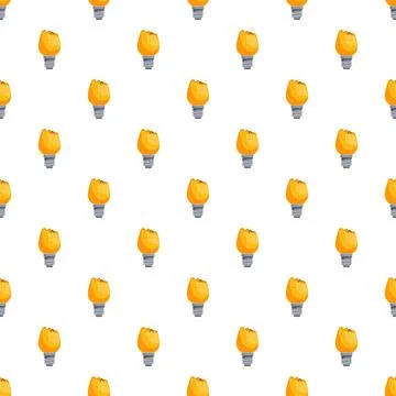 Broken light bulbs repeating pattern on white background Stockillustratie