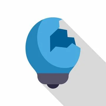Broken lightbulb icon representing failed idea concept Stock Illustration