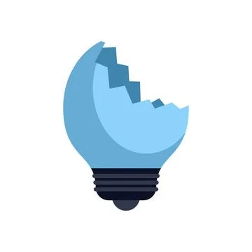 Broken lightbulb icon representing failed idea concept イラスト素材