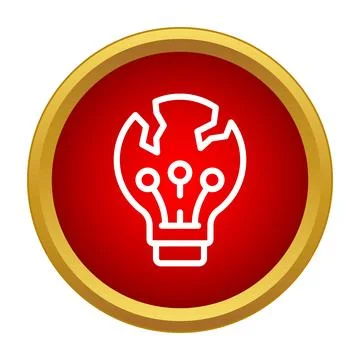 Broken lightbulb icon representing a failed idea concept 스톡 일러스트