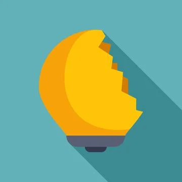 Broken lightbulb icon symbolizing failed idea concept Stock Illustration