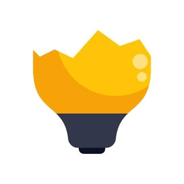 Broken lightbulb representing failed idea and lost inspiration Stock Illustration