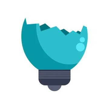 Broken lightbulb representing failure, problems, and innovation concepts Stock Illustration