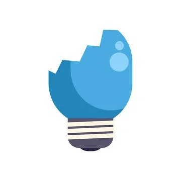 Broken lightbulb representing lost idea or creative block Stock Illustration