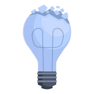 Broken lightbulb symbolizing lack of ideas and creativity Stock Illustration