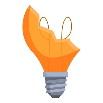Broken lightbulb symbolizing lack of ideas and creativity Stock Illustration