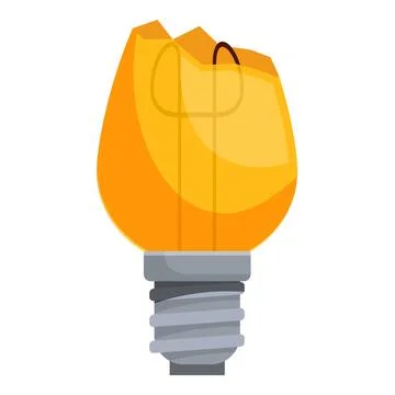 Broken lightbulb symbolizing lack of ideas and creativity Stock Illustration