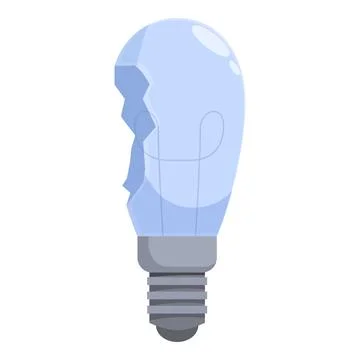 Broken lightbulb symbolizing lack of ideas and creativity Stockillustratie