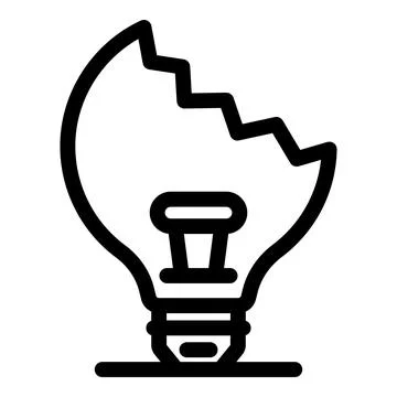 Broken lightbulb symbolizing lack of ideas and creativity Stock Illustration