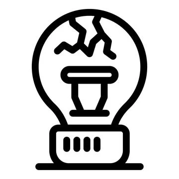 Broken lightbulb symbolizing lack of ideas and creativity Stock Illustration