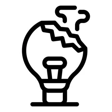 Broken lightbulb symbolizing lack of ideas and creativity Stock Illustration