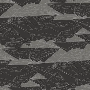 Broken lines and polygons seamless pattern Illustrazione stock