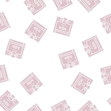 Broken link 404 error glyph seamless pattern Stockillustratie