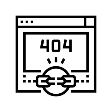 Broken link 404 error line icon vector illustration Stock Illustration
